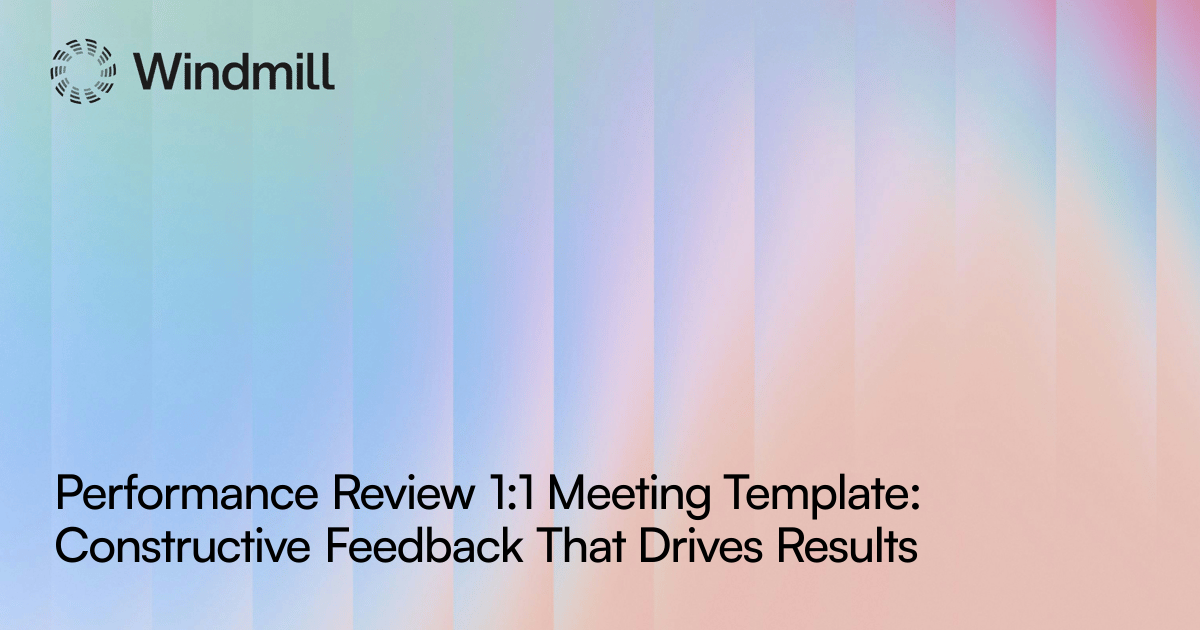 Performance Review 1:1 Meeting Template: Constructive Feedback That ...